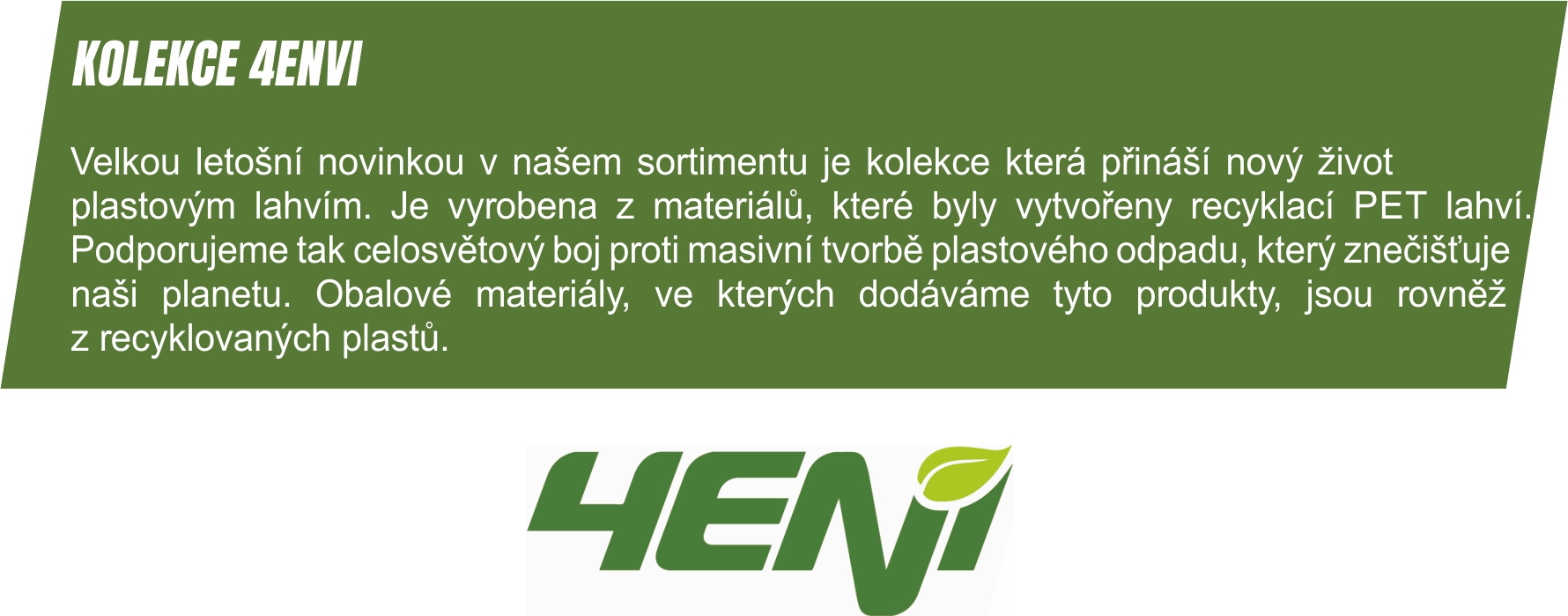 4ENVI oděvy ( z recyklovaných materiálů )