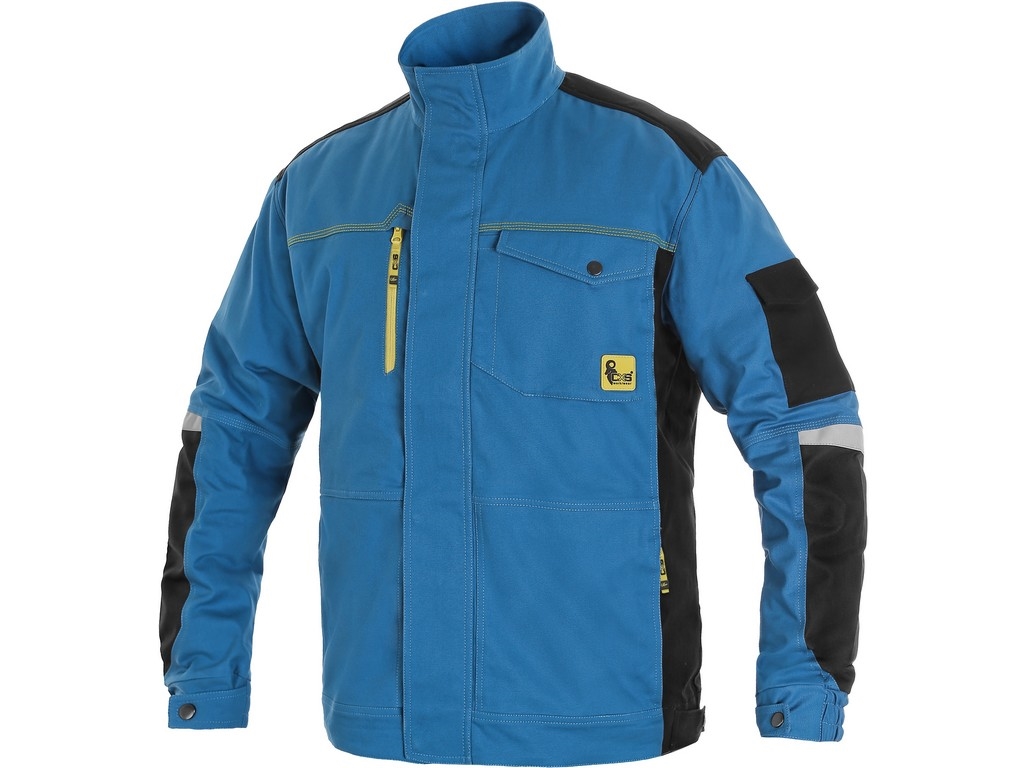 Blůza STRETCH, pánská, stř. modrá-černá