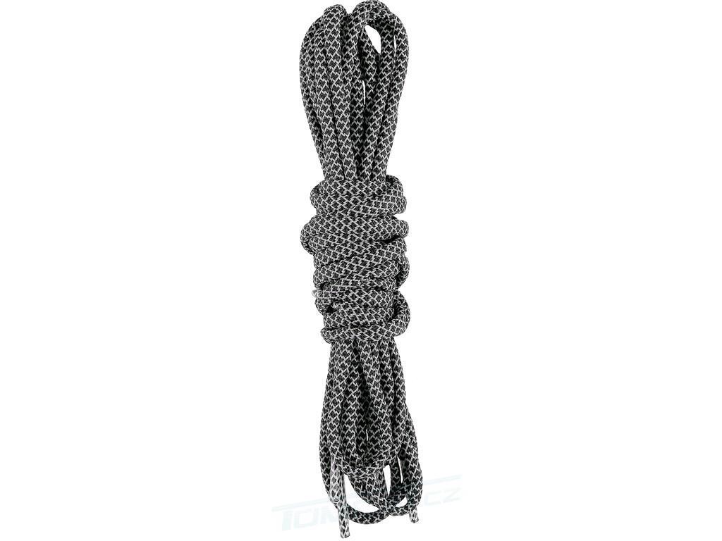 Tkaničky do obuvi REFLEXNÍ kulaté 130cm, černé