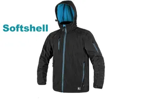 Bunda DURHAM softshellová, pánská, černo-modrá