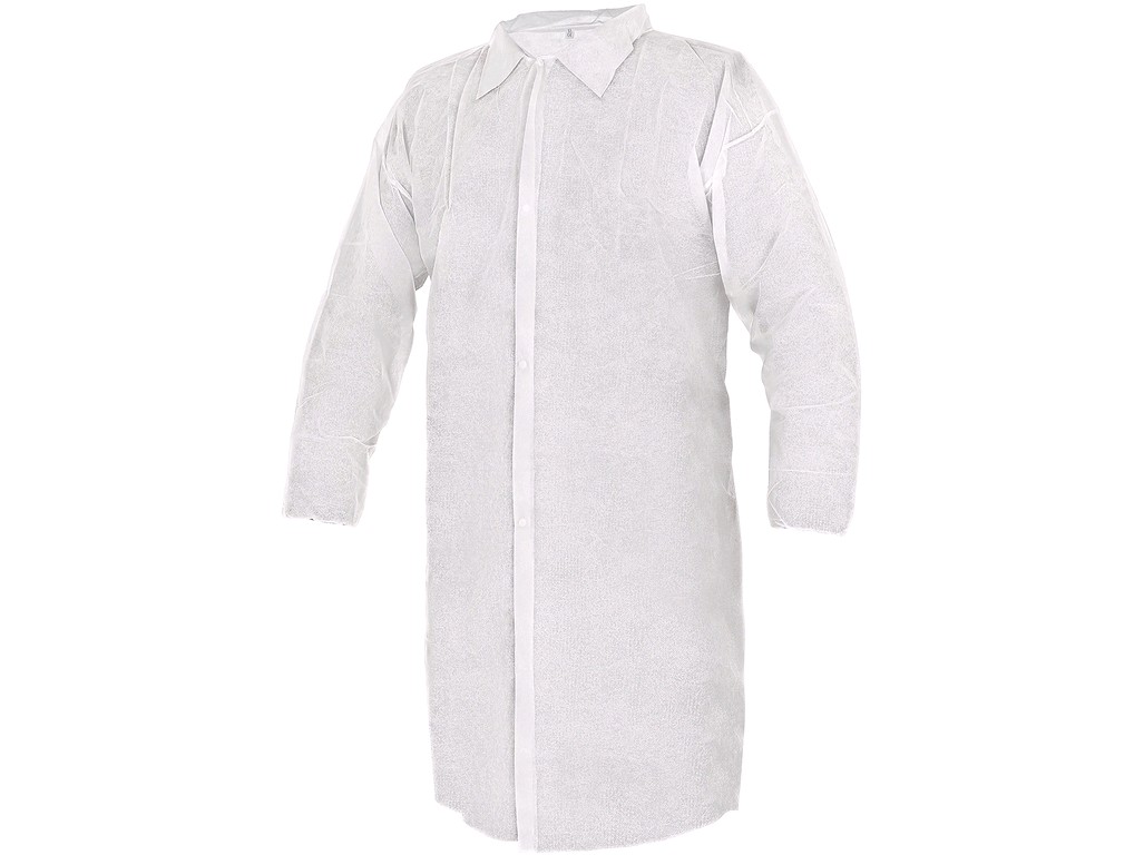 Jednorázový plášť RICK, bílý 