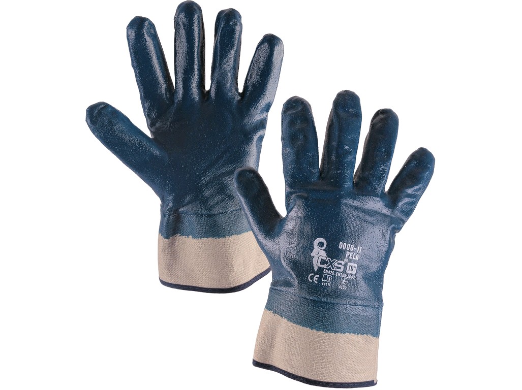 Rukavice PELA, máčené v nitrilu, vel. 10