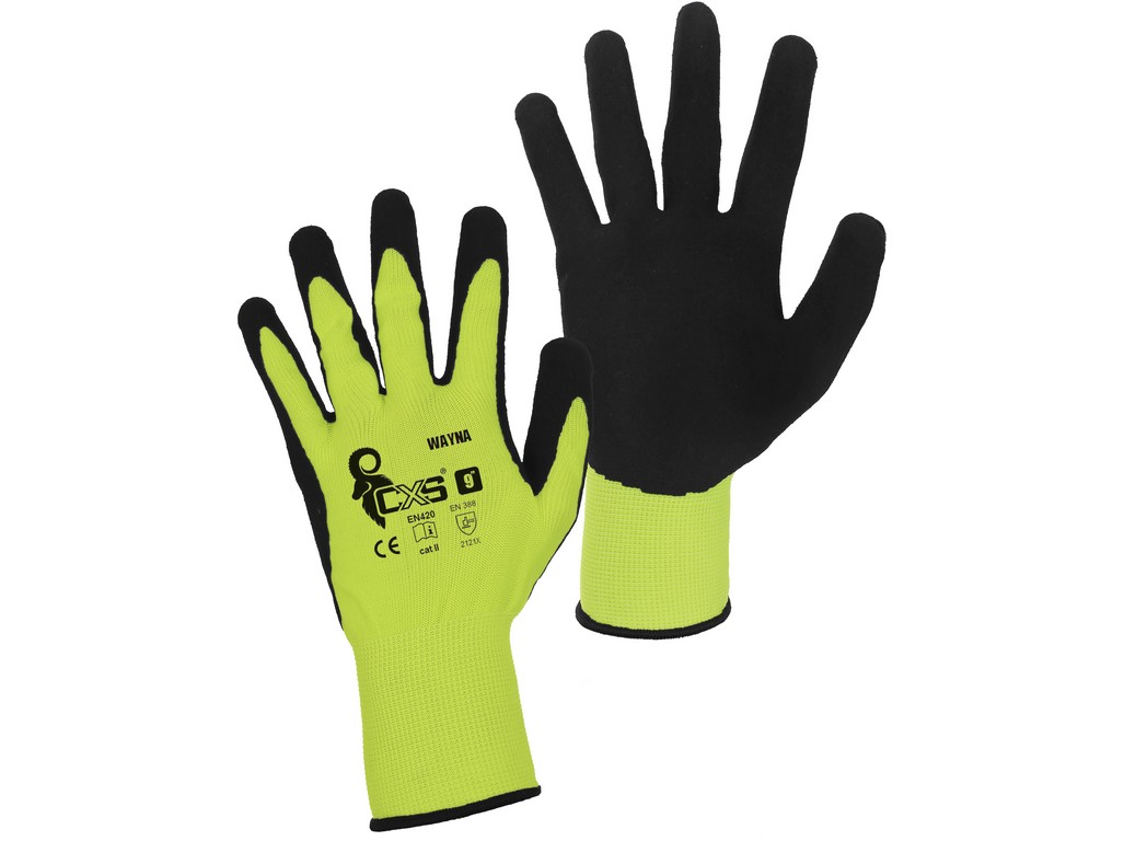 Rukavice WAYNA máčené v latexu s pískovou úpravou