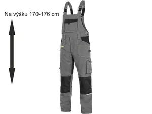 Kalhoty s laclem STRETCH, zkrácené, pánské, šedo-černé