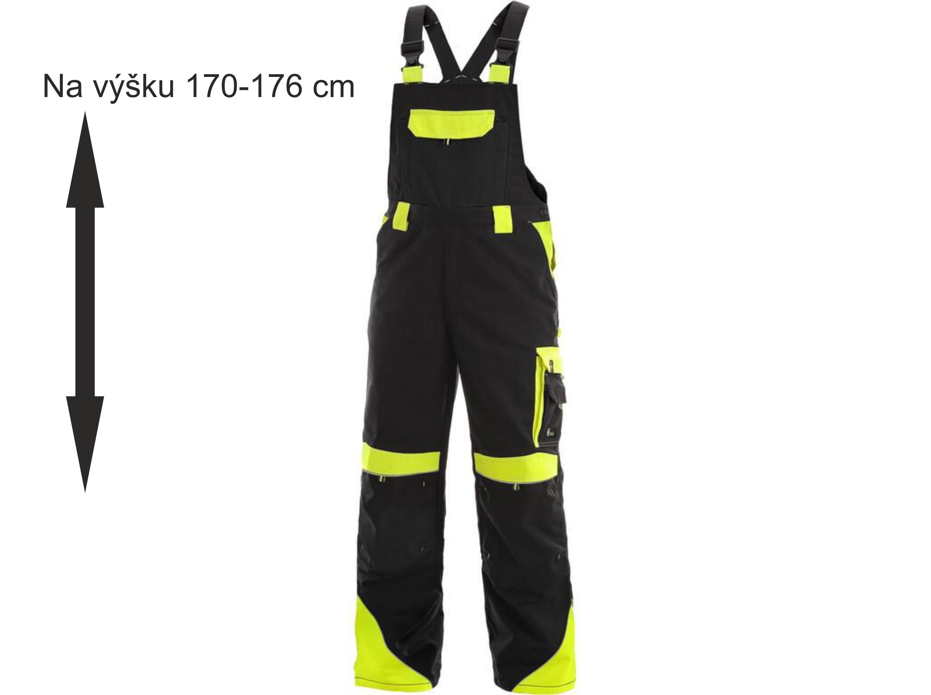 Kalhoty s laclem SIRIUS BRIGHTON, zkrácené, černo-žluté