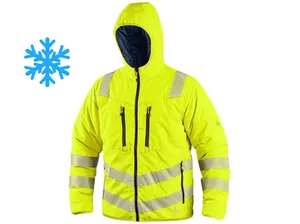 Bunda CHESTER, výstražná, zimní, oboustranná, žluto-modrá