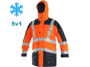 Bunda LONDON zimní výstražná 5v1, oranžovo-modrá