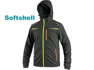 Bunda NORFOLK softshellová, pánská, černá s HV žluto-oranž.doplňky 