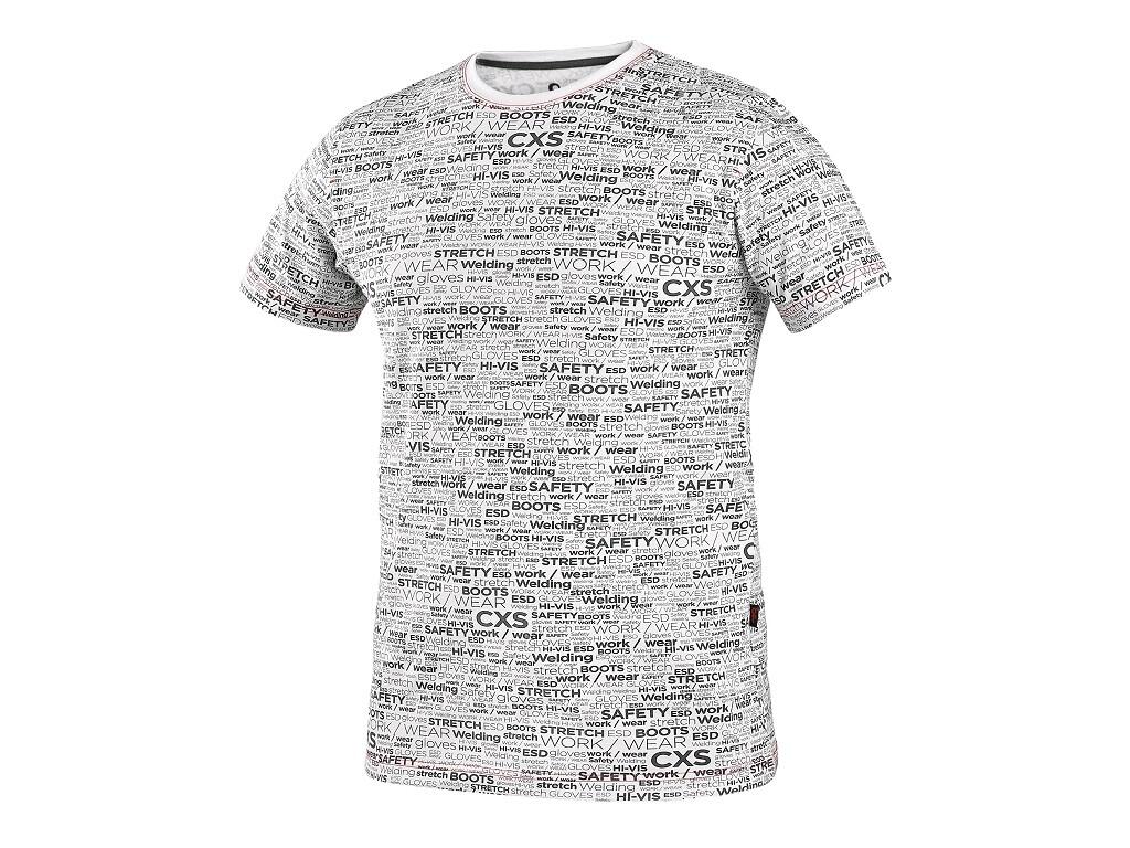 Tričko DARREN s kr.rukávem, bílé s potiskem