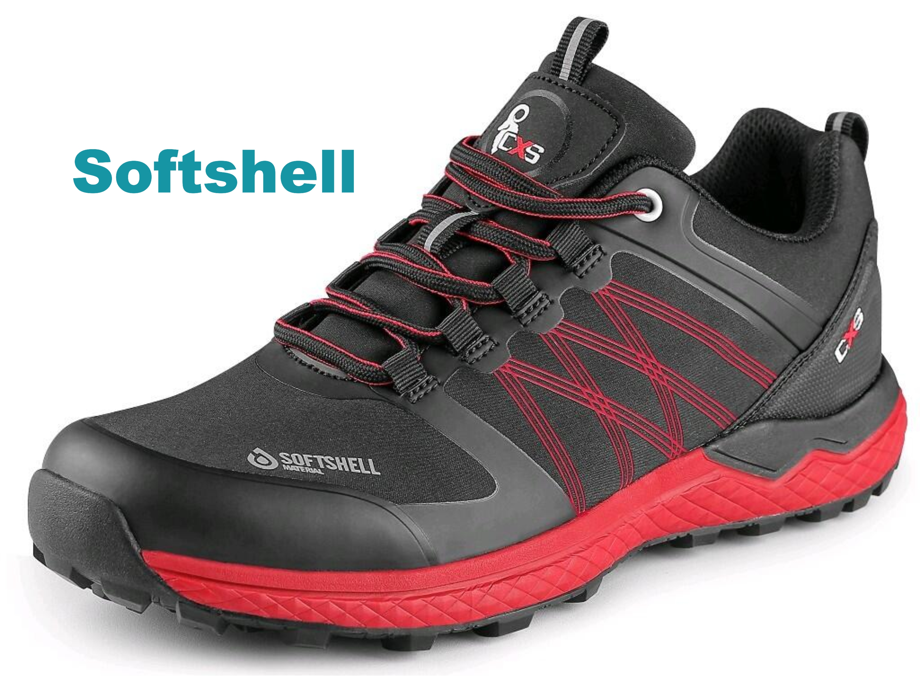 Obuv SPORT polobotka, černo-červená