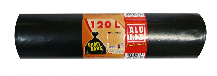 Pytel LDPE 70x110 cm, 120L, černý,  AluFix á 10 ks