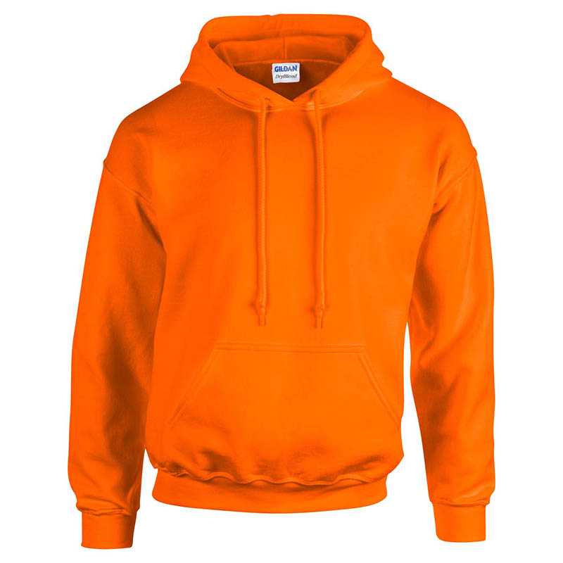 Mikina GILDAN UNI s kapucí, klokanka, oranžová (safety)