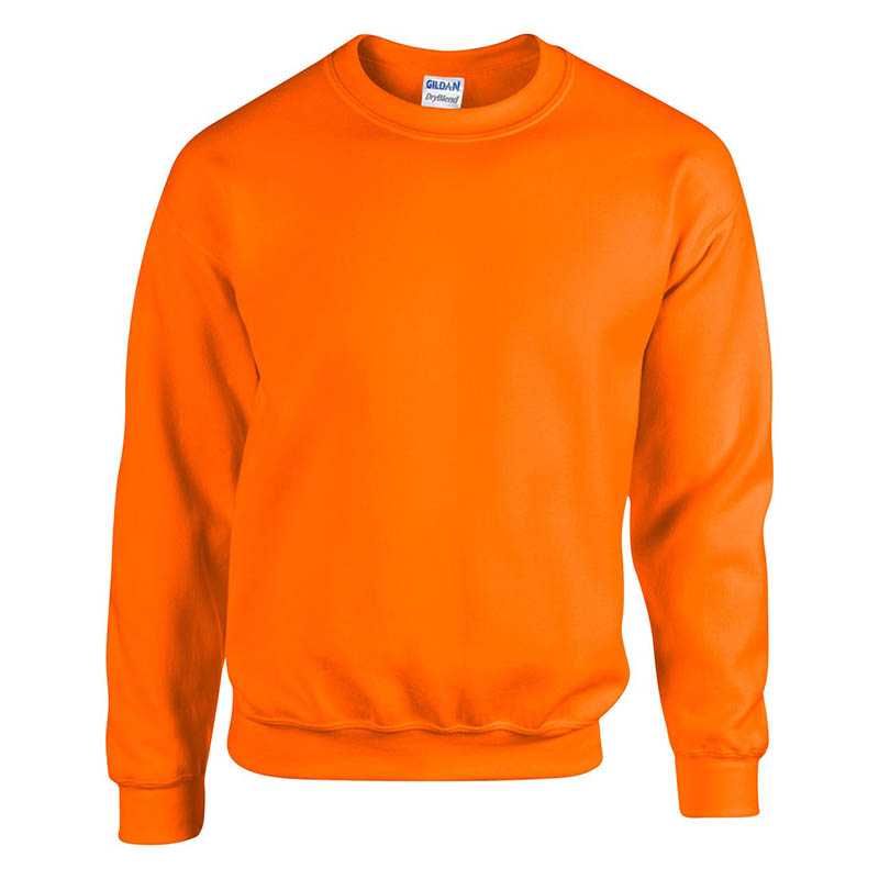Mikina GILDAN UNI s kulatým výstřihem, oranžová (safety) 