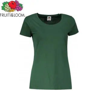 Dámské tričko Fruit of the Loom VALUEWEIGHT T, lahvově zelená