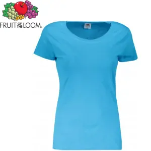 Dámské tričko Fruit of the Loom VALUEWEIGHT T, azurově modrá