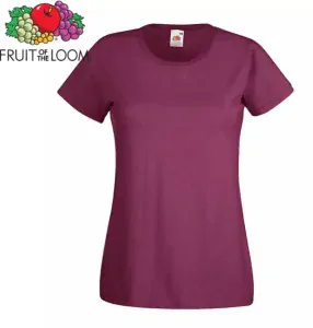 Dámské tričko Fruit of the Loom VALUEWEIGHT T, bordó