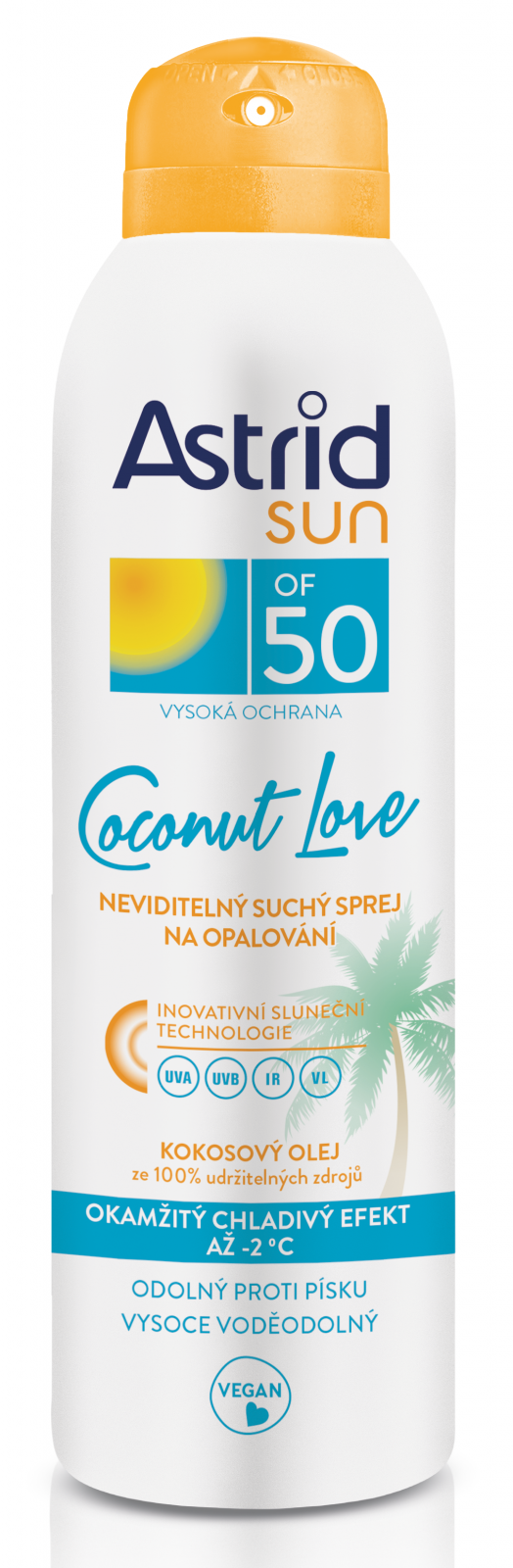 ASTRID SUN neviditelný sprej na opalování OF 50 150 ml