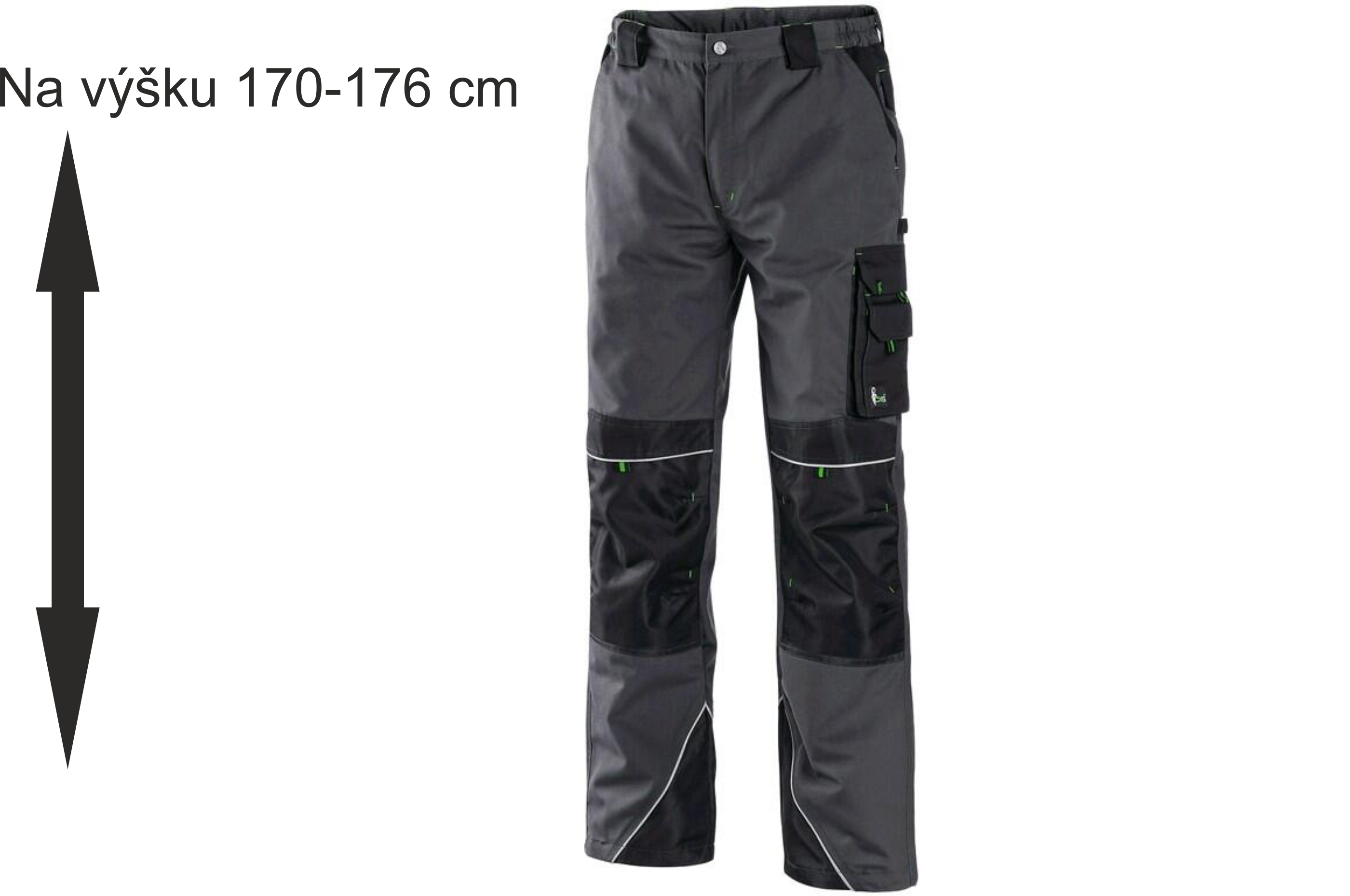 Kalhoty do pasu SIRIUS NIKOLAS, zkrácené, šedo-zelené