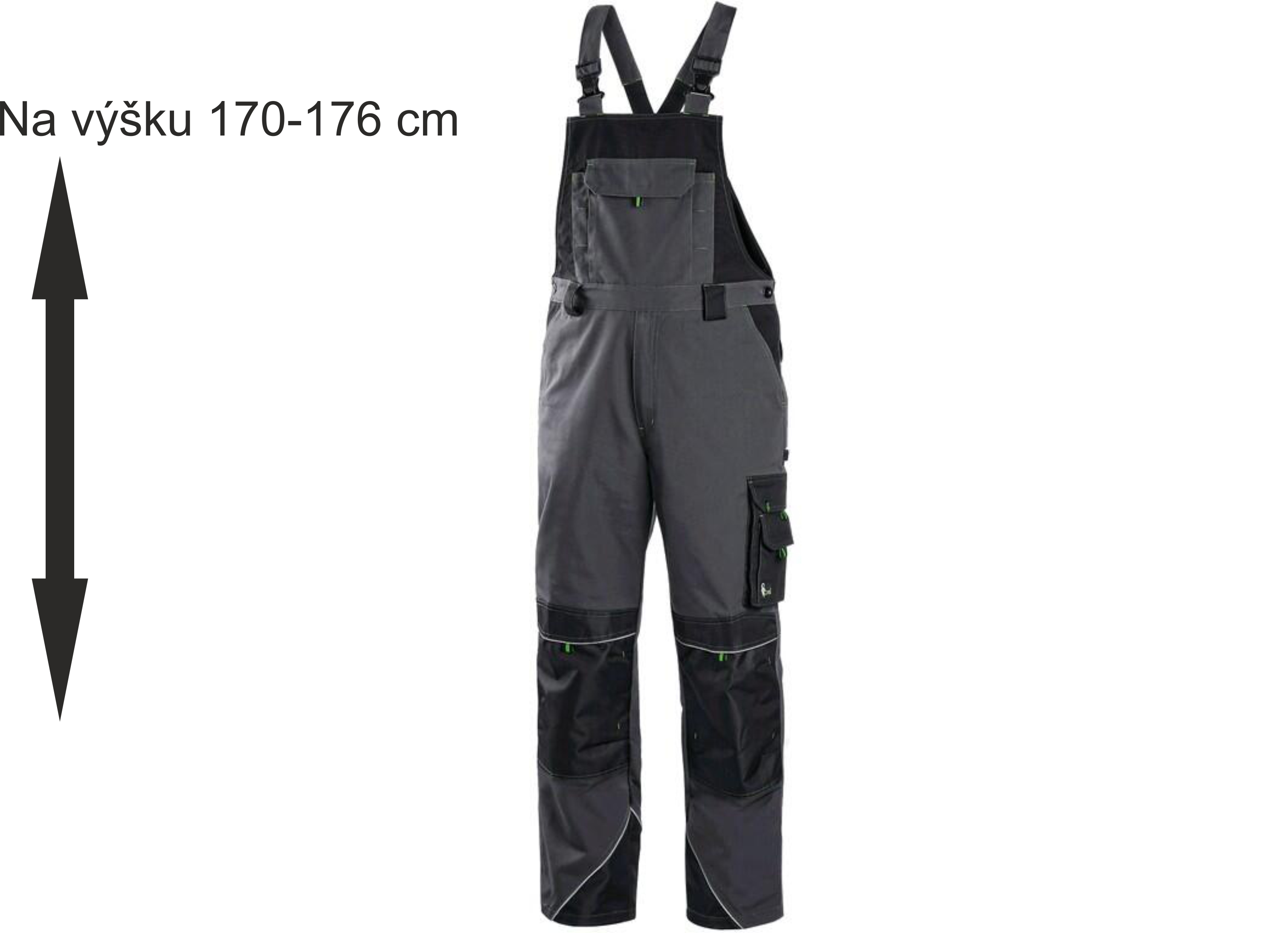 Kalhoty s laclem SIRIUS TRISTAN, zkrácené ,šedo- zelené