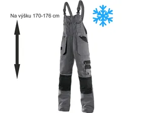 Kalhoty s laclem ORION KRYŠTOF, zkrácené, zimní, šedo-černé