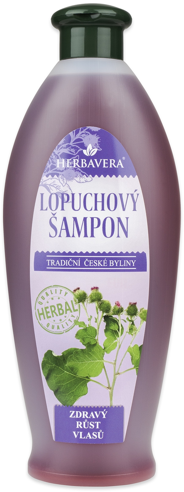 Šampon HERBAVERA Lopuchový pro zdravý růst vlasů 550 ml