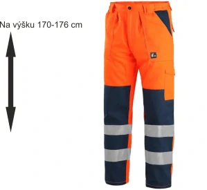 Kalhoty do pasu NORWICH zkrácené, výstražné, oranžovo-modré
