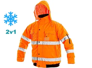 Bunda LEEDS 2v1 výstražná, zimní, oranžová