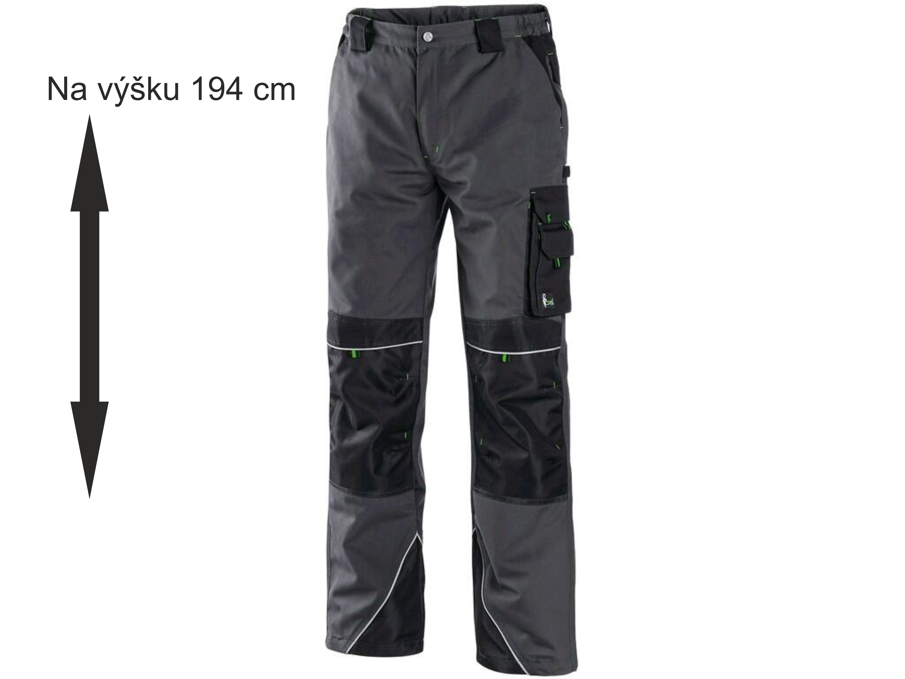 Kalhoty do pasu SIRIUS NIKOLAS, prodloužené, šedo-zelené