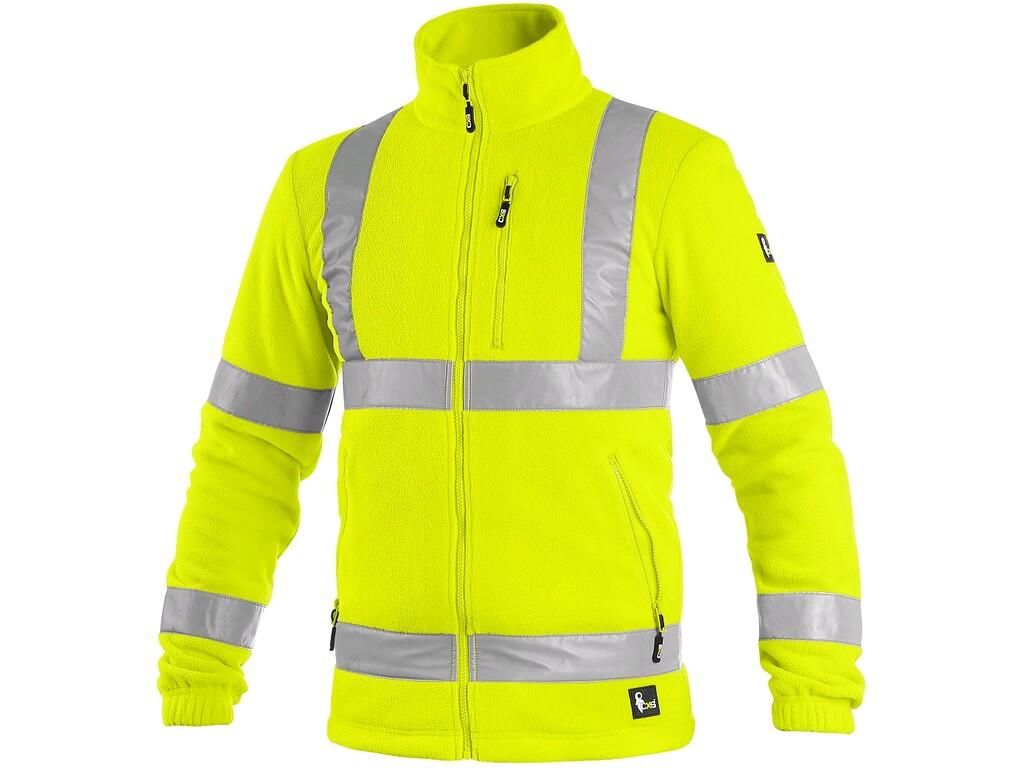 Mikina PRESTON fleecová, reflexní žlutá