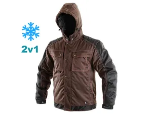 Bunda IRVINE zimní 2v1, pánská, hnědo-černá
