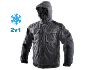 Bunda IRVINE zimní 2v1, pánská, šedo-černá