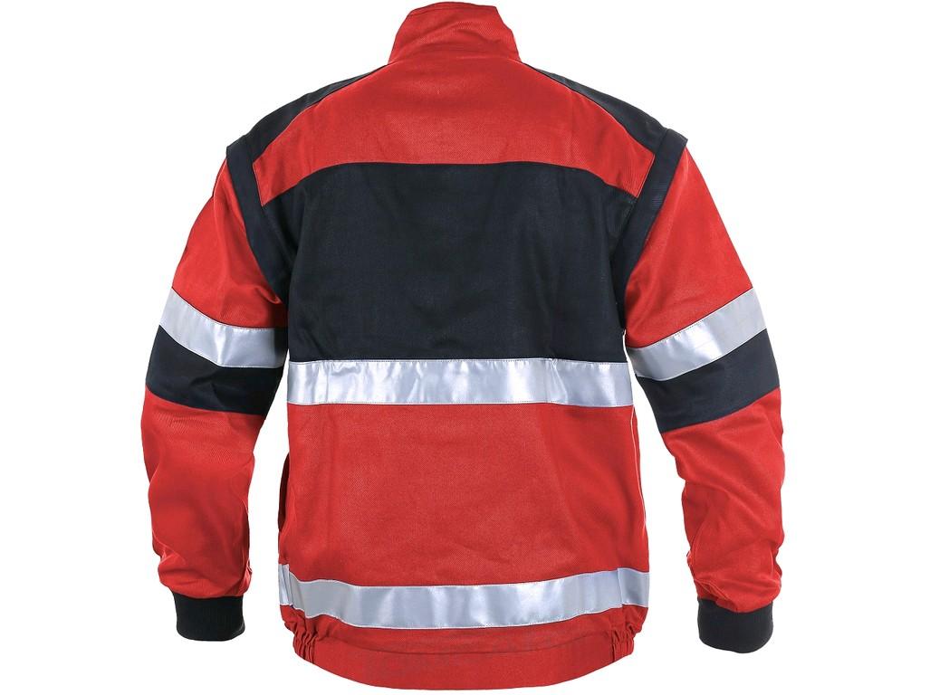 Blůza LUXY BRIGHT montérková s refl. pruhy, červeno-černá