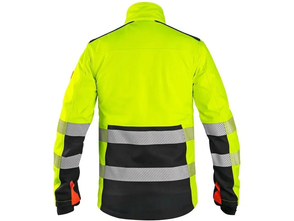 Bunda BENSON výstražná softshell pánská, žluto-černá