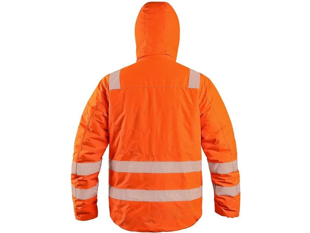 Bunda CHESTER, výstražná, zimní, oboustranná, oranžovo-modrá