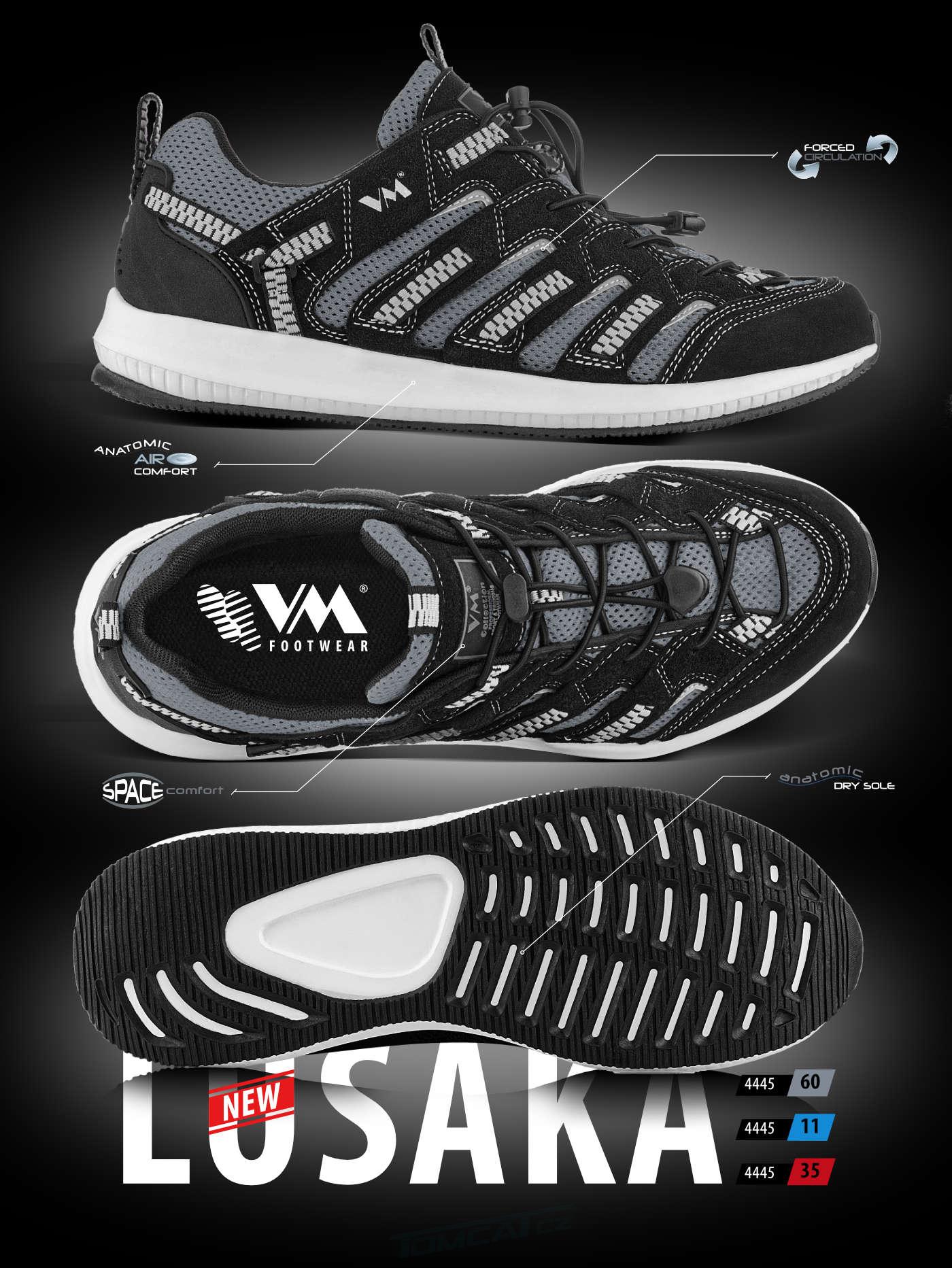 Obuv LUSAKA polobotka, outdoor, černá