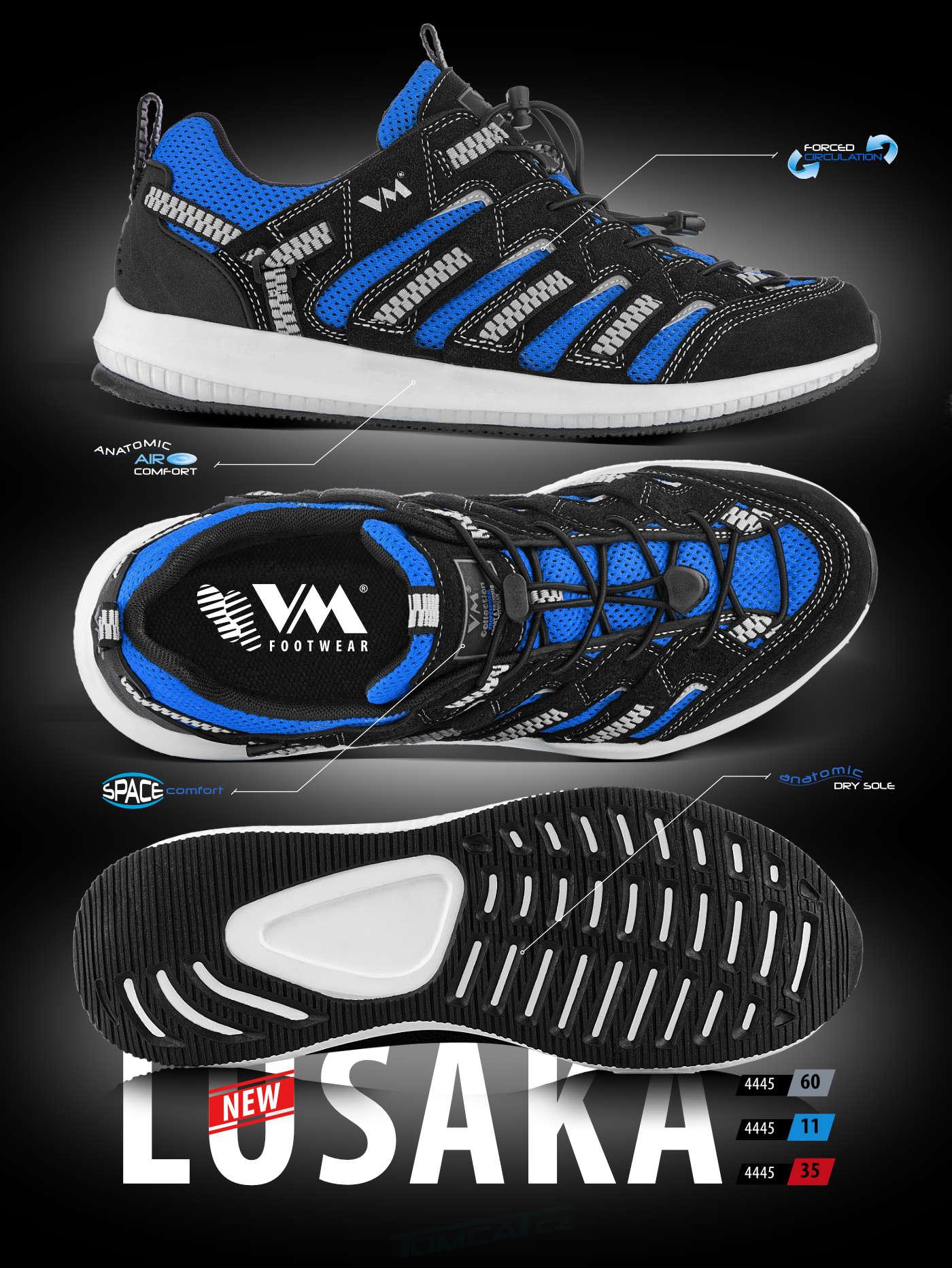 Obuv LUSAKA polobotka, outdoor, černo-modrá