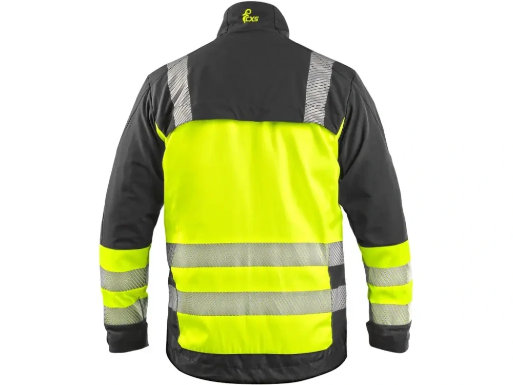 Blůza NAOS pánská, černá-žlutá Hi-Vis, reflexní pruhy