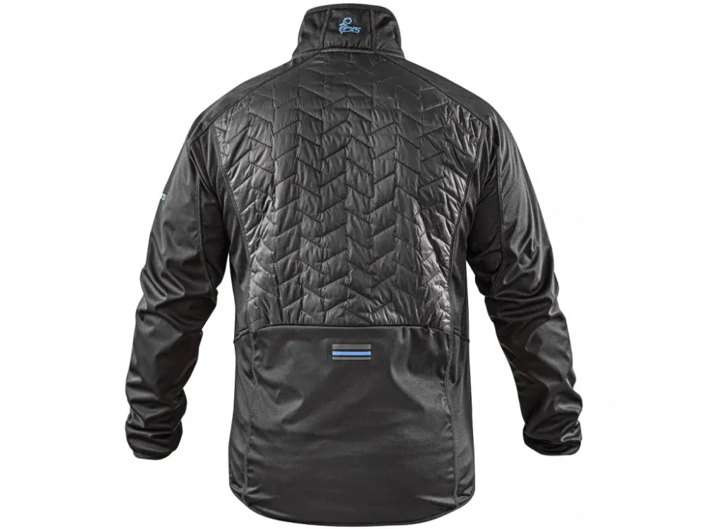 Bunda LEONIS II, pánská, černá s HV modro/červenými doplňky