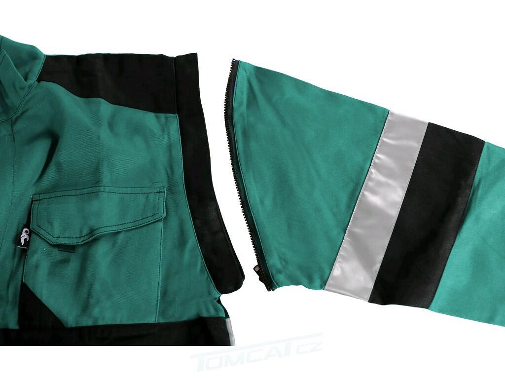 Blůza LUXY BRIGHT montérková s refl. pruhy, zeleno-černá