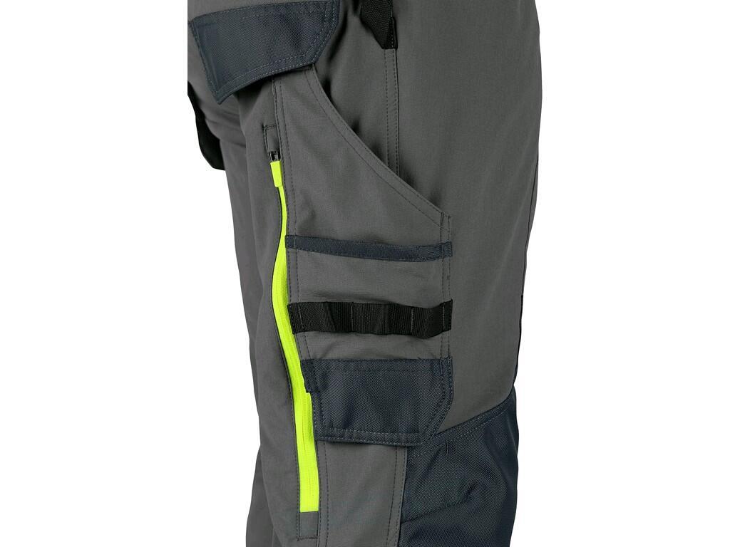 Kalhoty do pasu NAOS, pánské, šedo-černé, HV žluté doplňky