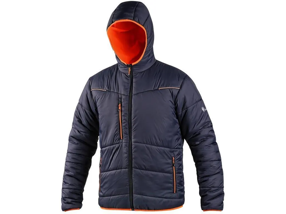 Bunda CHESTER, výstražná, zimní, oboustranná, oranžovo-modrá