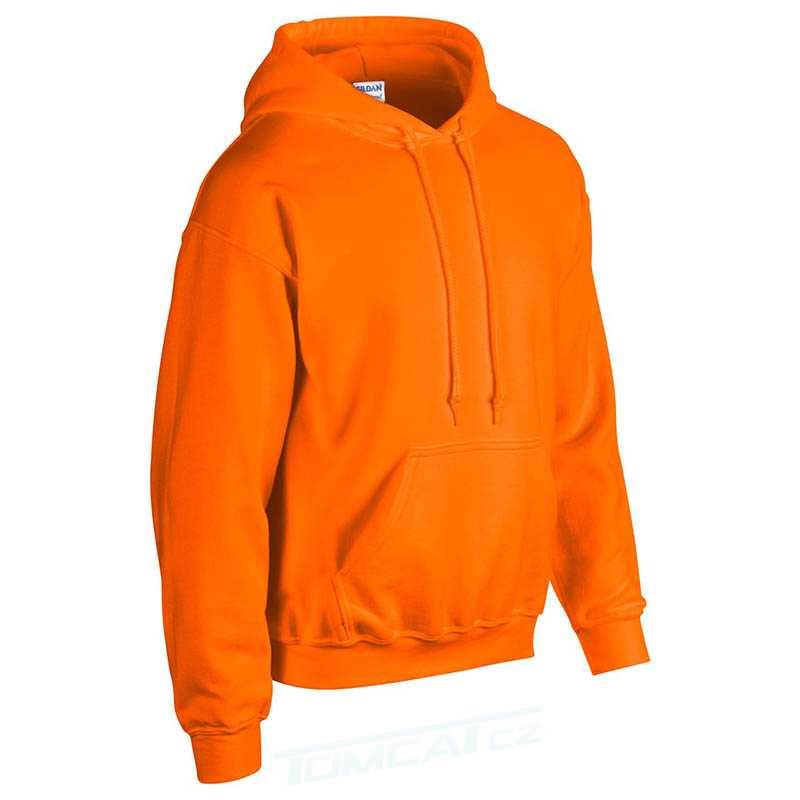 Mikina GILDAN UNI s kapucí, klokanka, oranžová (safety)