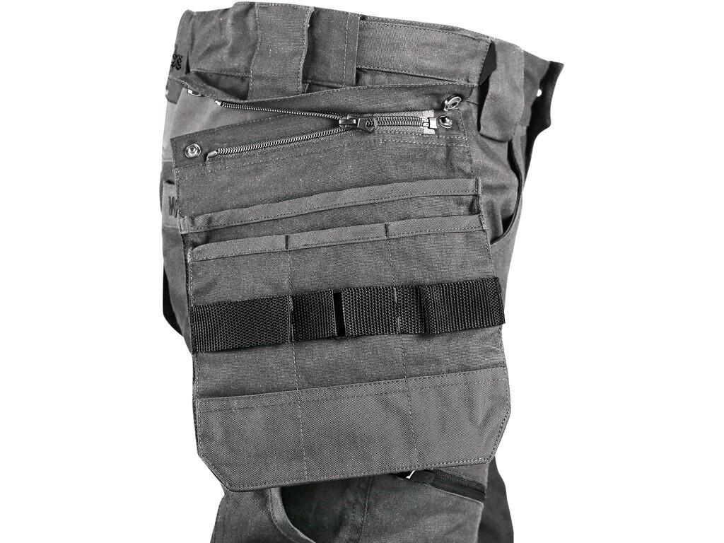 Kalhoty do pasu LEONIS, pánské, šedé s černými doplňky