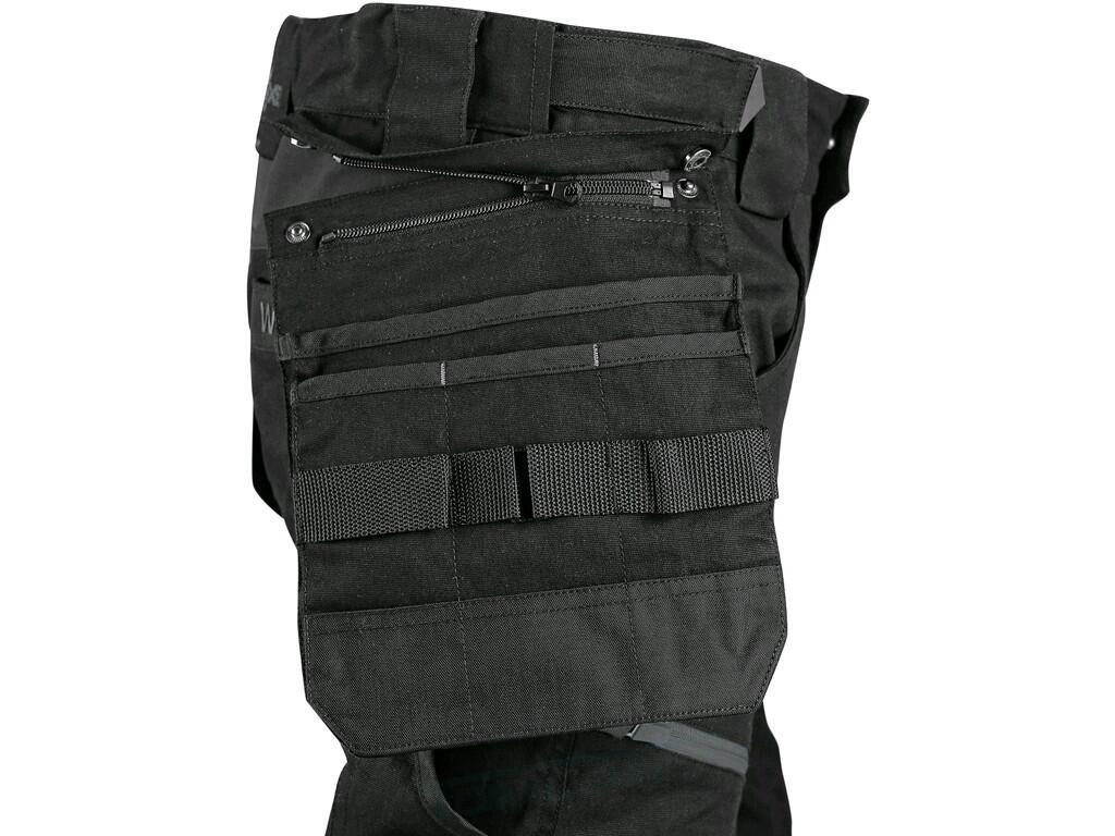 Kalhoty do pasu LEONIS, pánské, černé s šedými doplňky