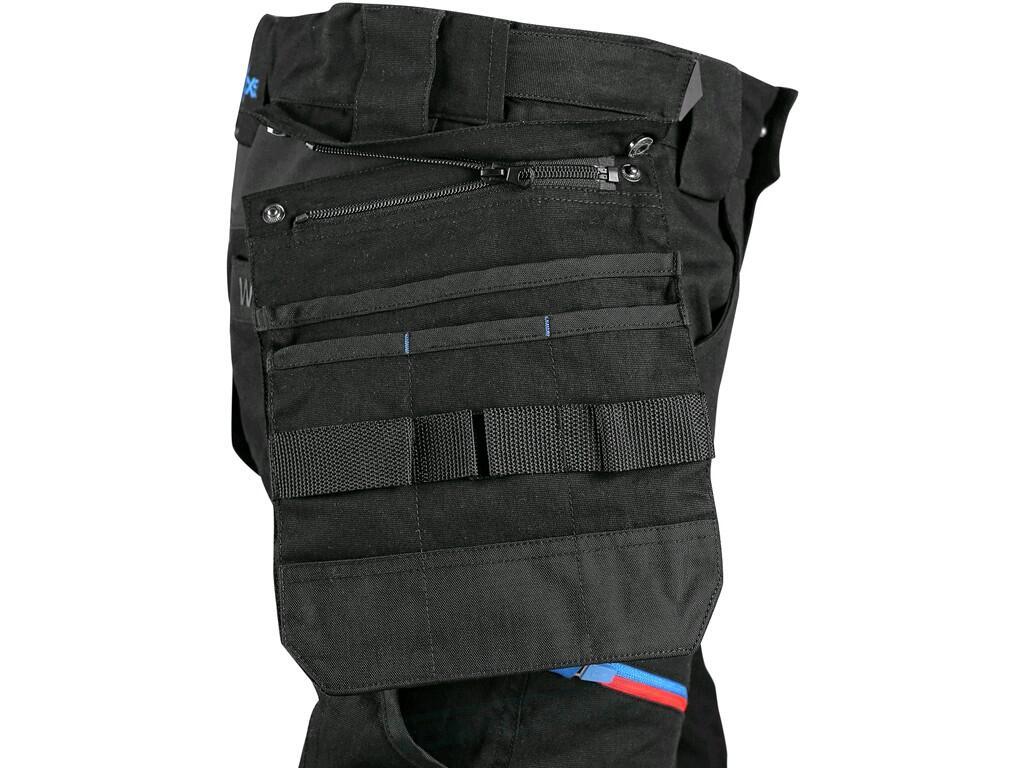 Kalhoty do pasu LEONIS, pánské, černé s barevnými doplňky