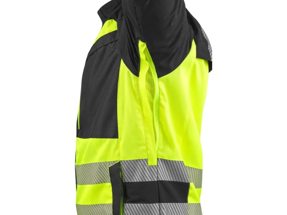 Blůza NAOS pánská, černá-žlutá Hi-Vis, reflexní pruhy