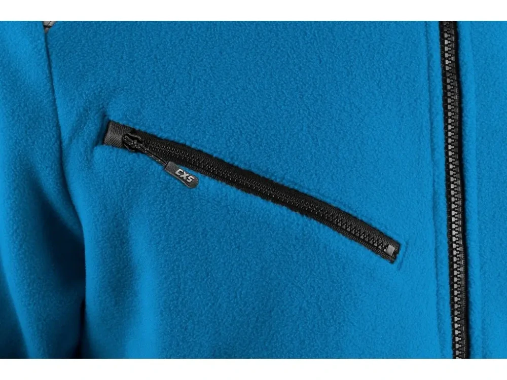 Bunda 4ENVI SOLIS pánská, fleecová, azurově modro-černá