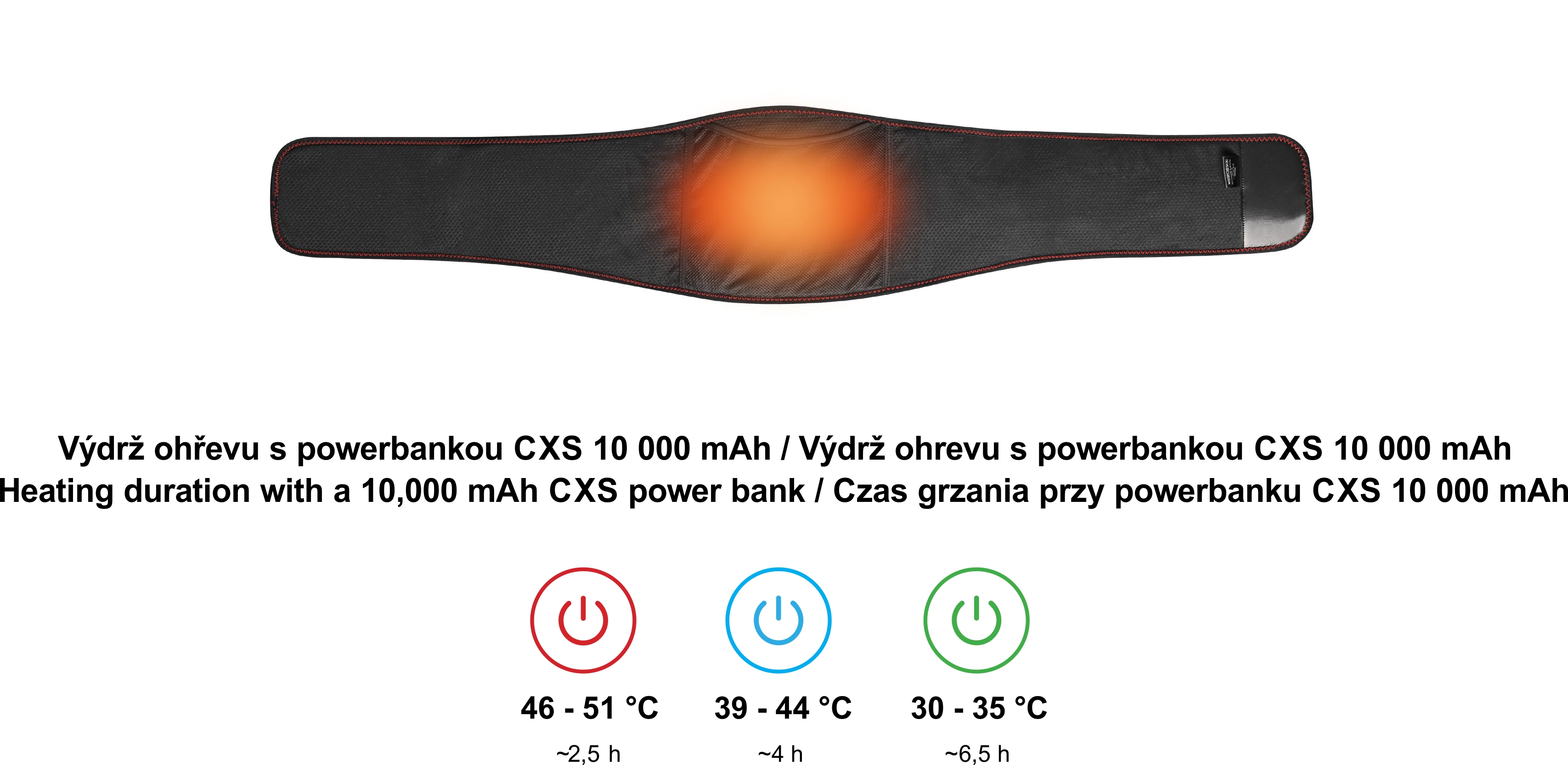 Bederní pás TROMSO, vyhřívaný