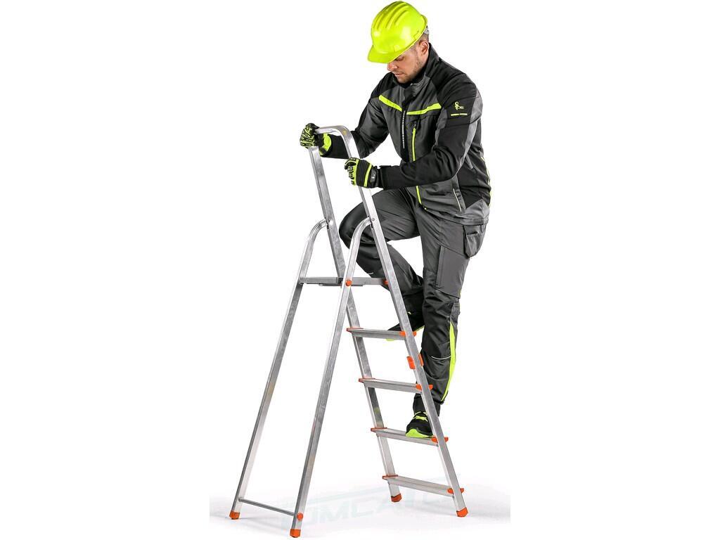 Kalhoty do pasu NAOS, pánské, šedo-černé, HV žluté doplňky