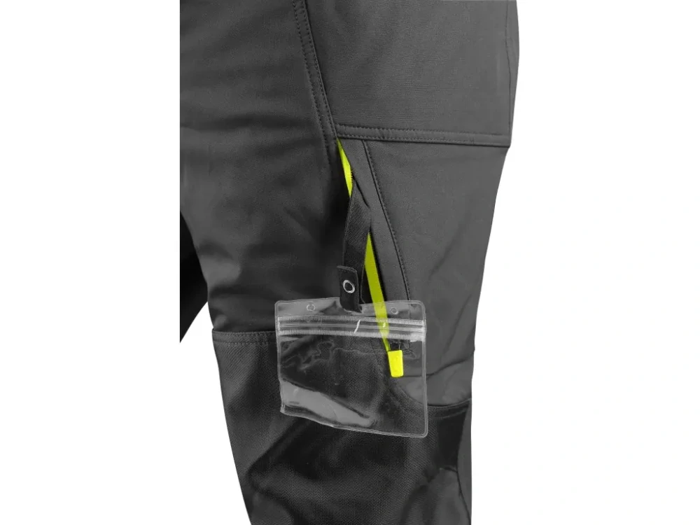 Kalhoty do pasu NAOS pánské, černo-žluté Hi-Vis, reflexní pruhy